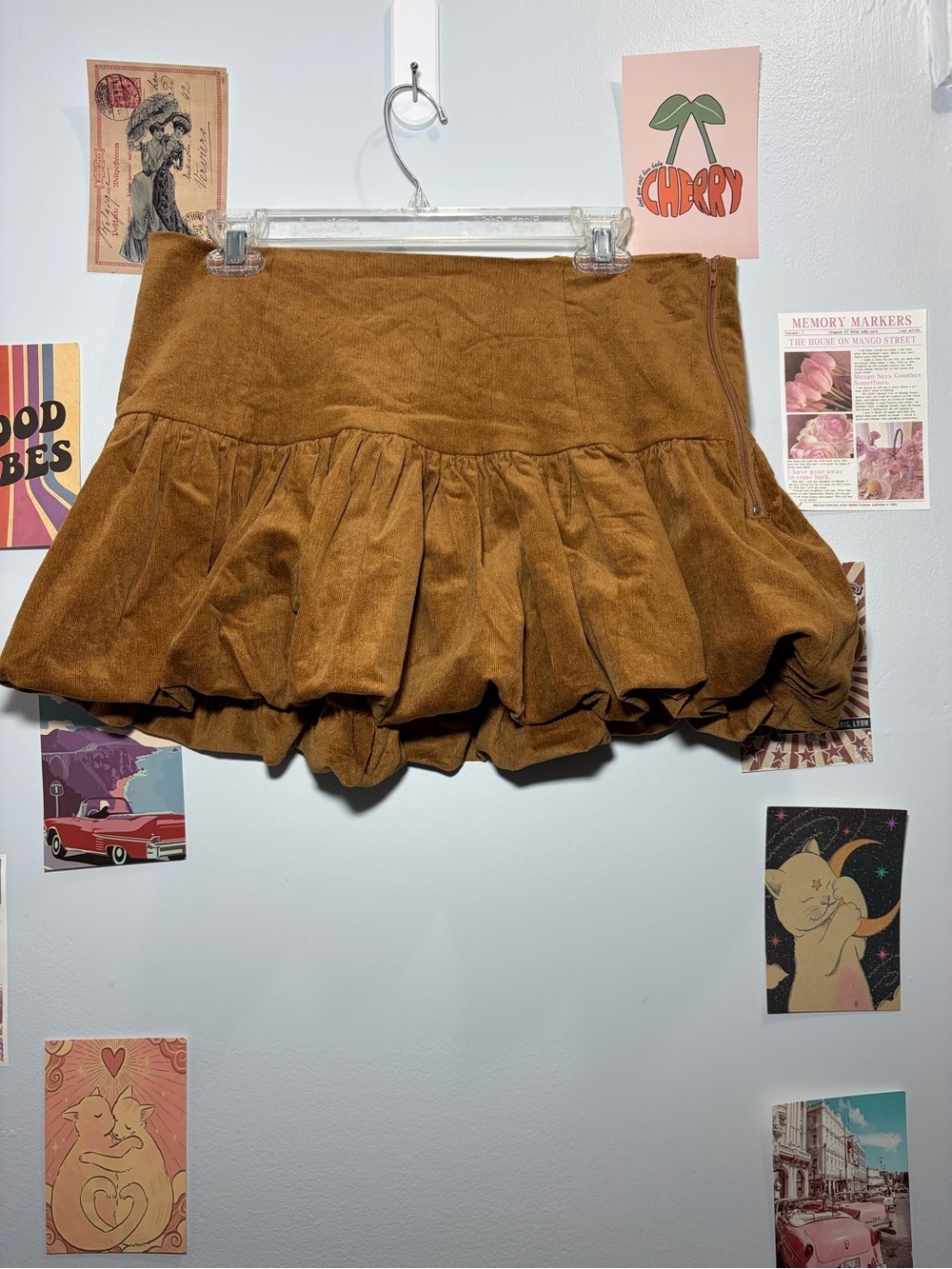 Windsor Brown Suede-Look Bubble Mini Skirt
